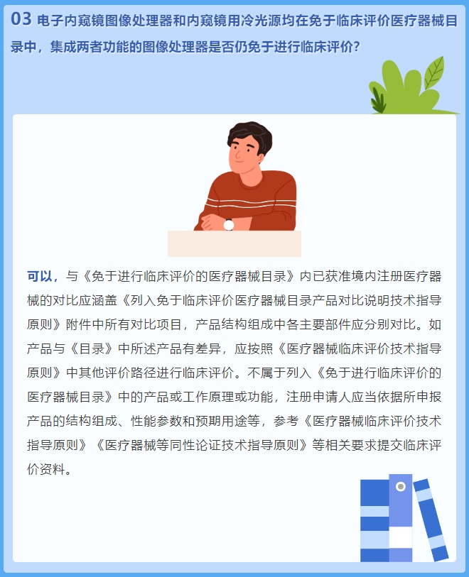 電子內窺鏡圖像處理器和內窺鏡用冷光源均在免于臨床評價醫療器械目錄中，集成兩者功能的圖像處理器是否仍免于進行臨床評價？(圖2)