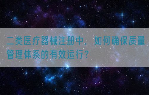 二類醫療器械注冊中，如何確保質量管理體系的有效運行？(圖1)