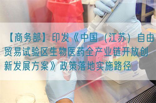 【商務部】印發(fā)《中國(江蘇)自由貿易試驗區(qū)生物醫(yī)藥全產業(yè)鏈開放創(chuàng)新發(fā)展方案》政策落地實施路徑?(圖1) 【商務部】印發(fā)《中國(江蘇)自由貿易試驗區(qū)生物醫(yī)藥全產業(yè)鏈開放創(chuàng)新發(fā)展方案》政策落地實施路徑?(圖1)